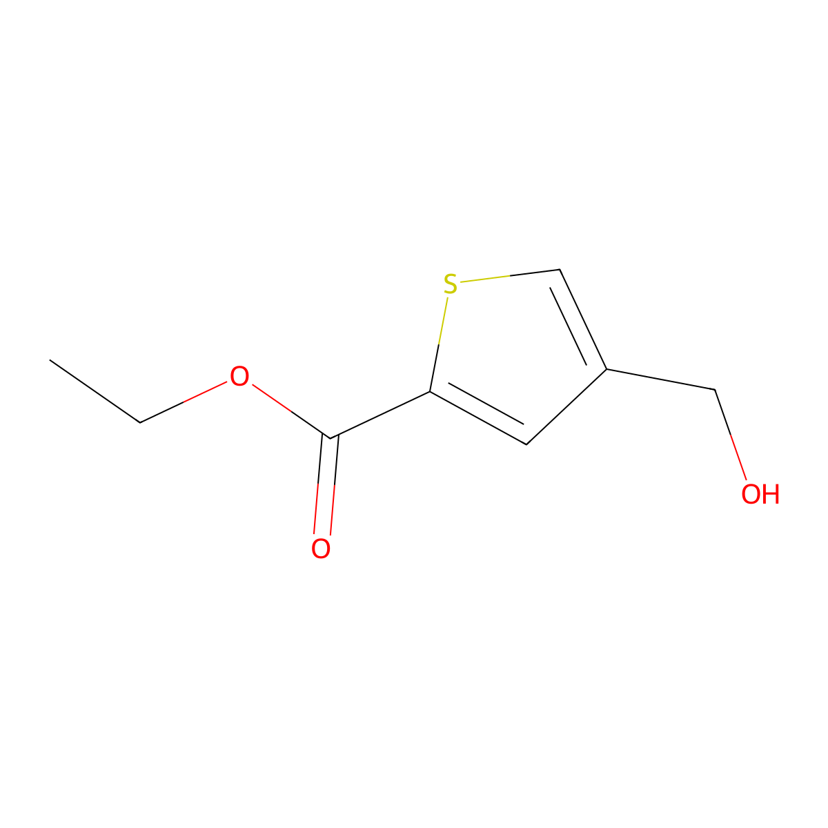 Ethyl 4-(hydroxymethyl)thiophene-2-carboxylate molecular structure, CAS 14300-61-9