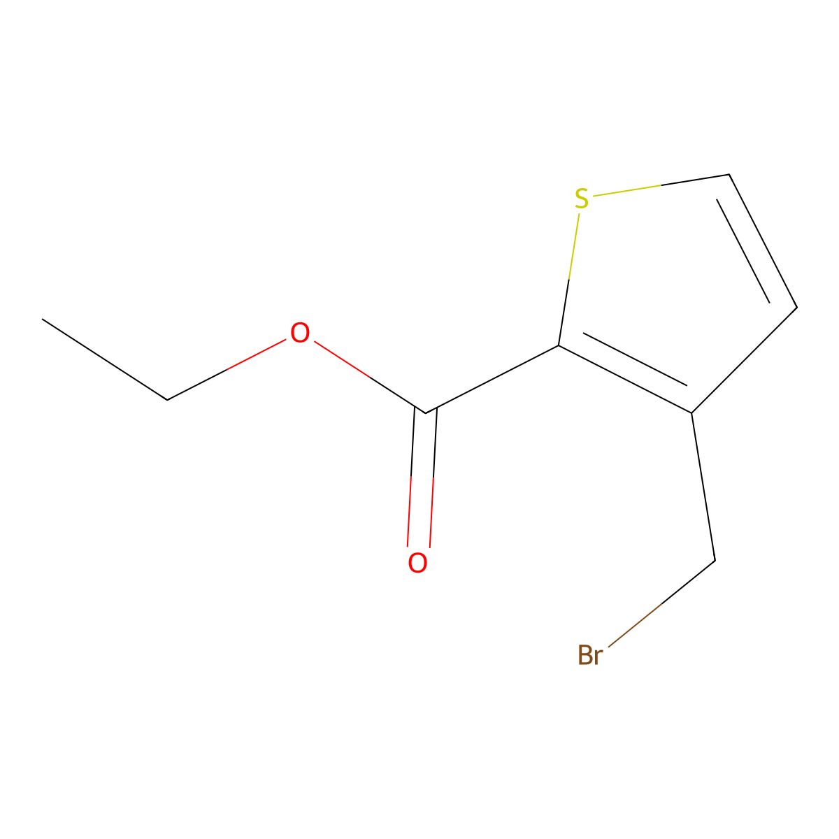 Ethyl 3-(bromomethyl)thiophene-2-carboxylate molecular structure, CAS 14300-65-3