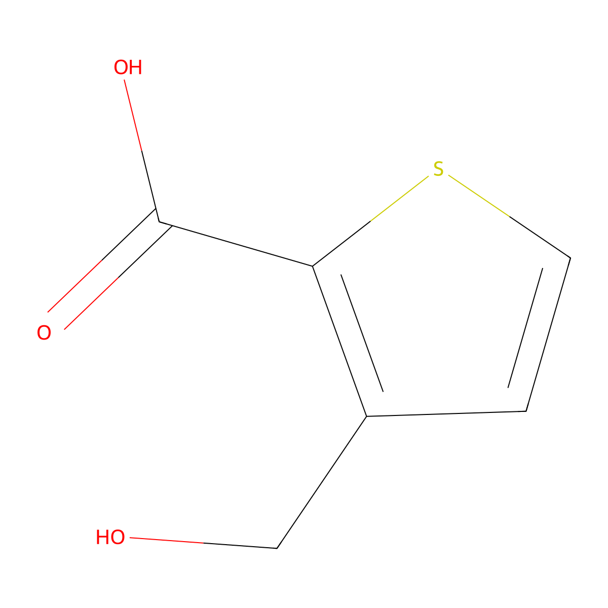 2-Thiophenecarboxylic acid, 3-(hydroxymethyl)- molecular structure, CAS 14300-67-5