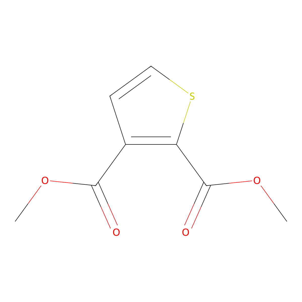 Dimethyl thiophene-2,3-dicarboxylate molecular structure, CAS 14300-68-6