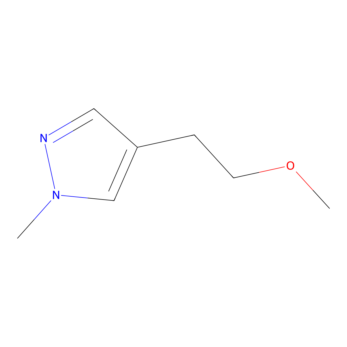 4-(2-methoxyethyl)-1-methyl-1H-pyrazole molecular structure, CAS 1430057-92-3