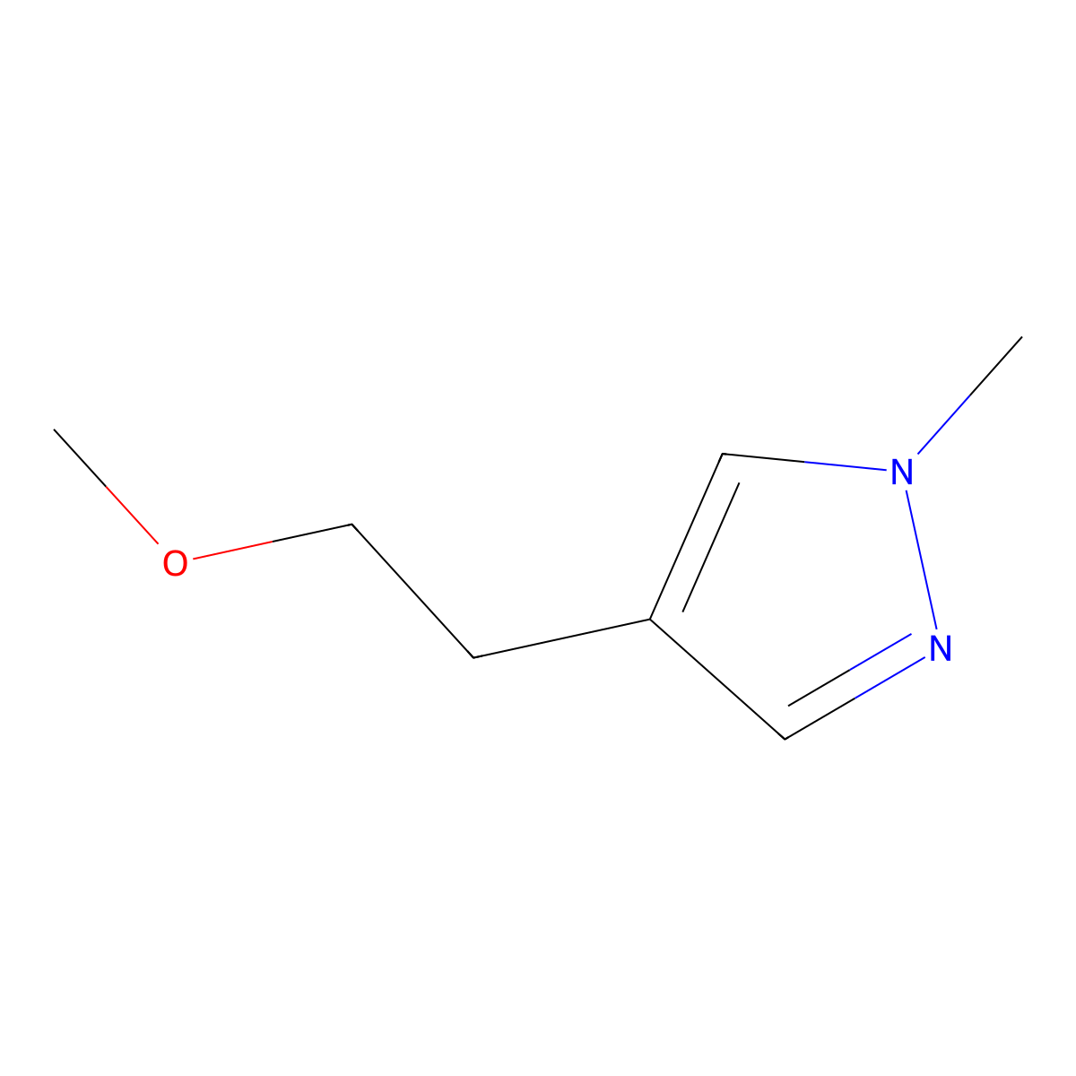 4-(2-methoxyethyl)-1-methyl-1H-pyrazole molecular structure, CAS 1430057-92-3