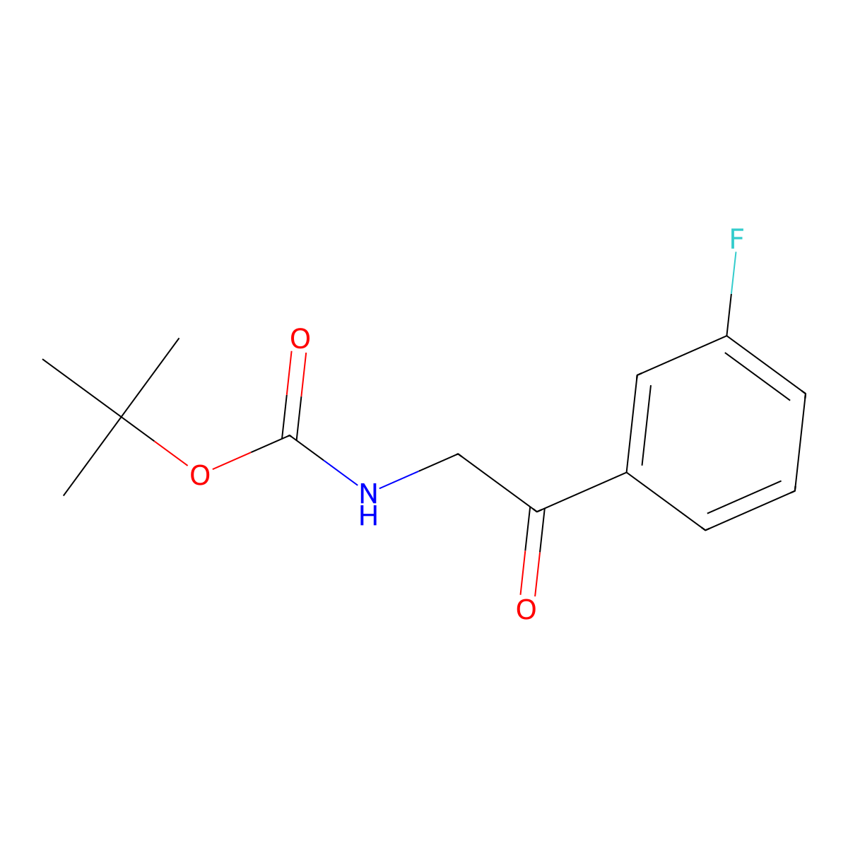 tert-butyl N-[2-(3-fluorophenyl)-2-oxoethyl]carbamate molecular structure, CAS 1430058-08-4