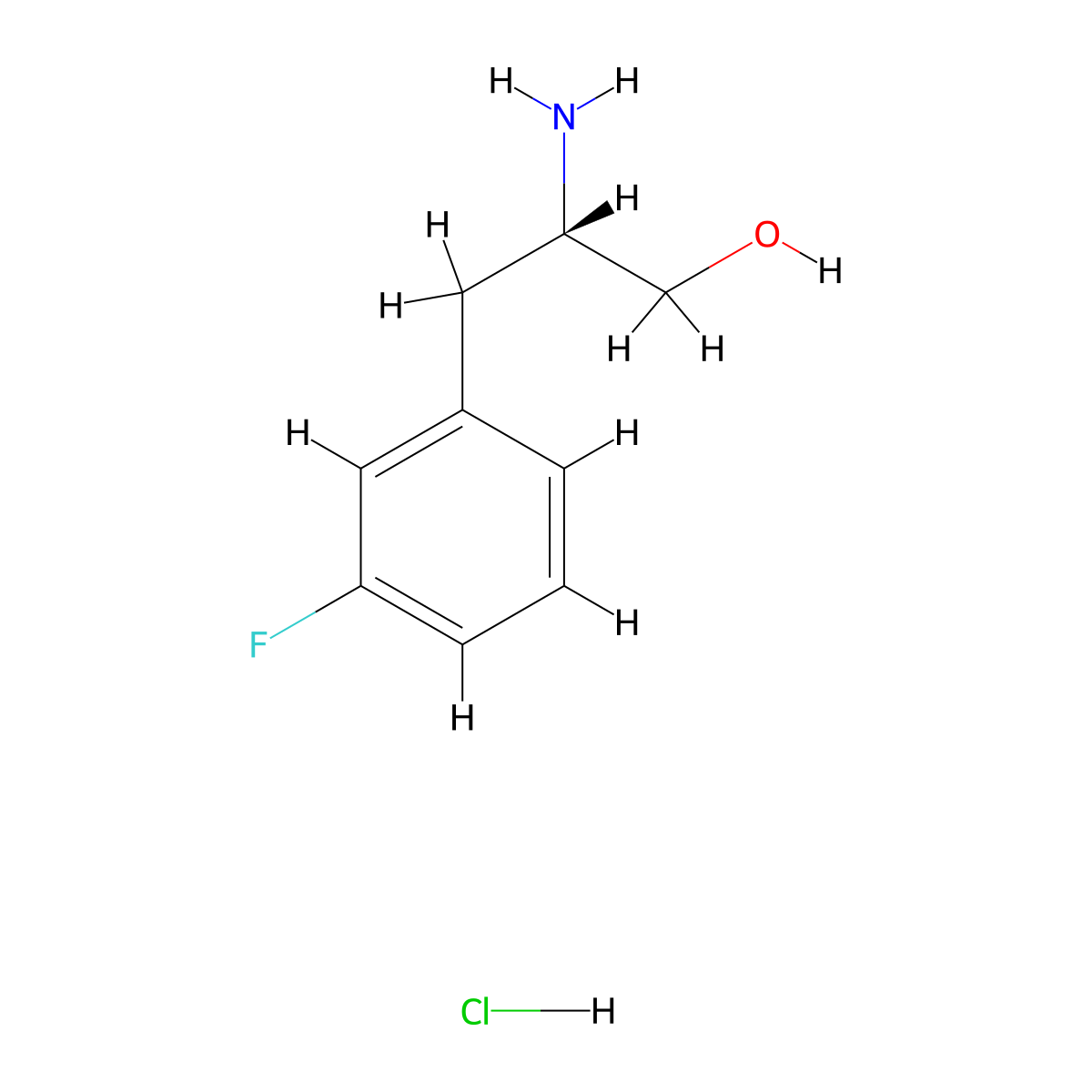 (S)-2-Amino-3-(3-fluorophenyl)propan-1-ol hydrochloride molecular structure, CAS 1430058-16-4