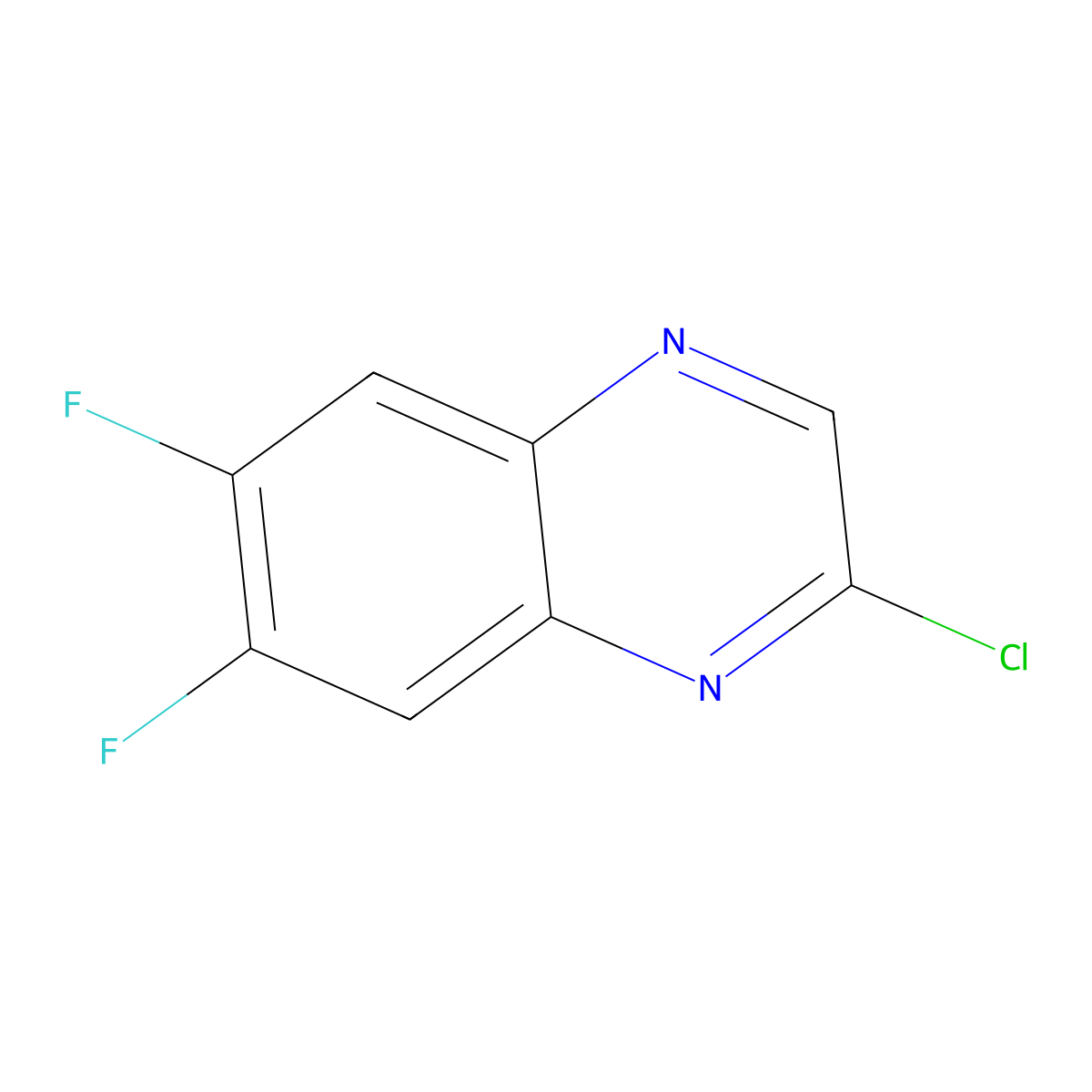 2-Chloro-6,7-difluoroquinoxaline molecular structure, CAS 143007-15-2
