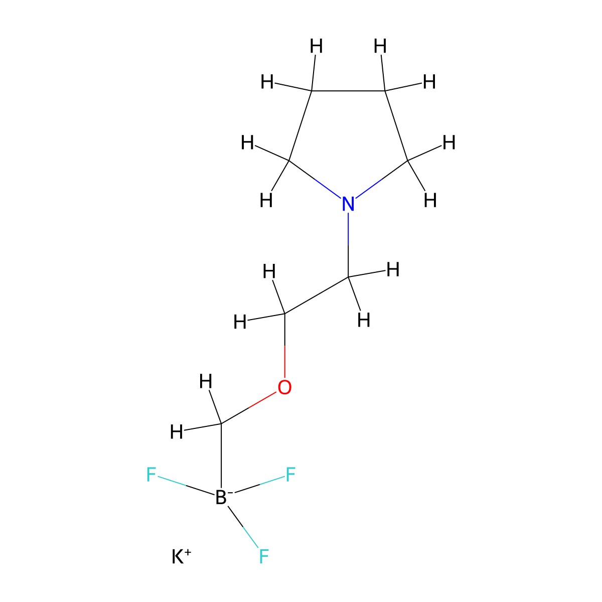 Potassium 2-(pyrrolidin-1-YL)ethoxymethyltrifluoroborate molecular structure, CAS 1430082-96-4