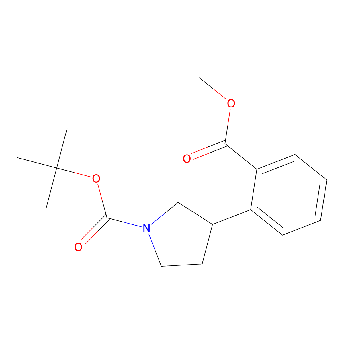tert-Butyl 3-(2-(methoxycarbonyl)phenyl)pyrrolidine-1-carboxylate molecular structure, CAS 1430091-52-3