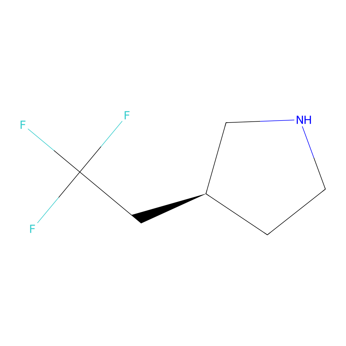 (3S)-3-(2,2,2-trifluoroethyl)pyrrolidine molecular structure, CAS 1430091-57-8