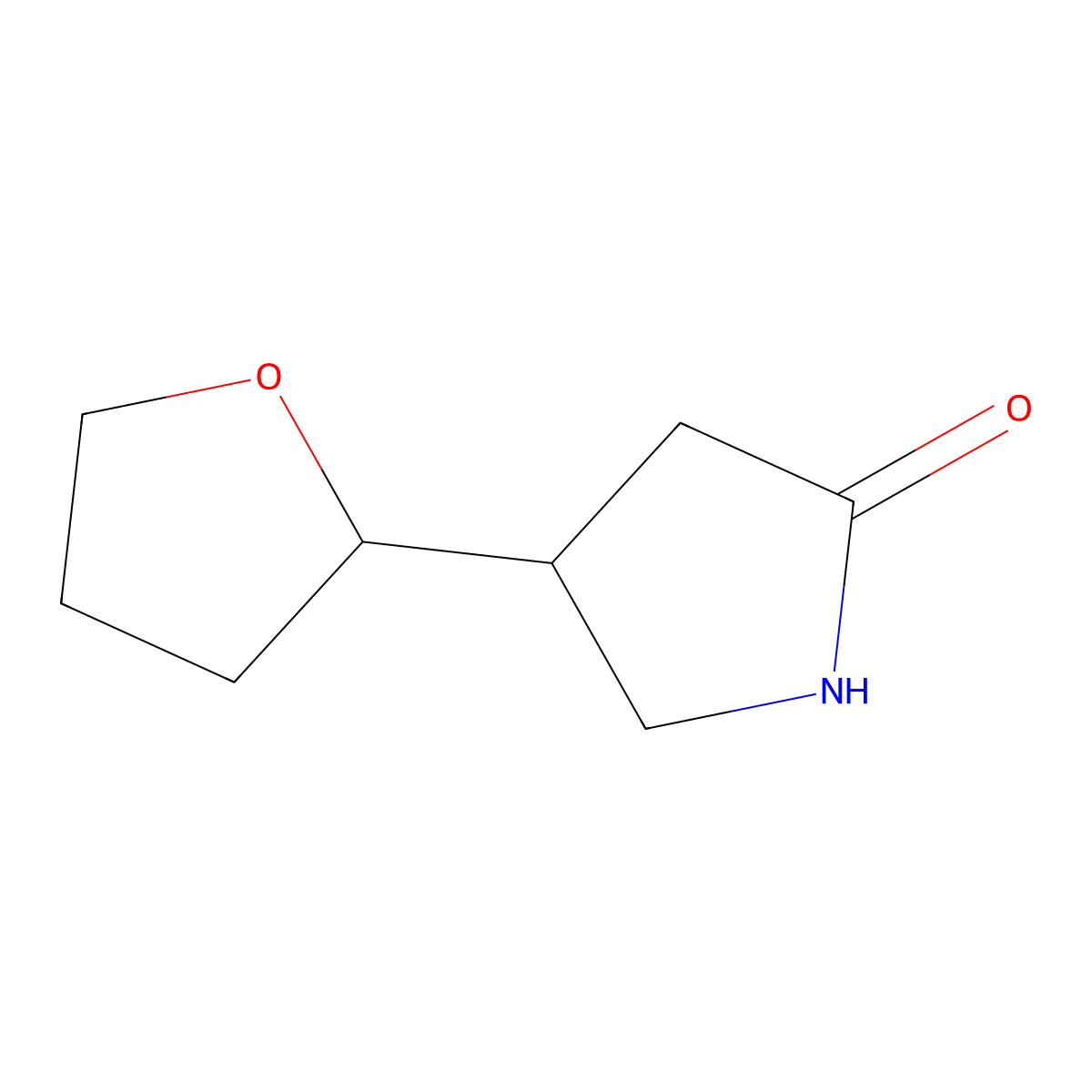 2-Pyrrolidinone, 4-(tetrahydro-2-furanyl)- molecular structure, CAS 1430091-71-6