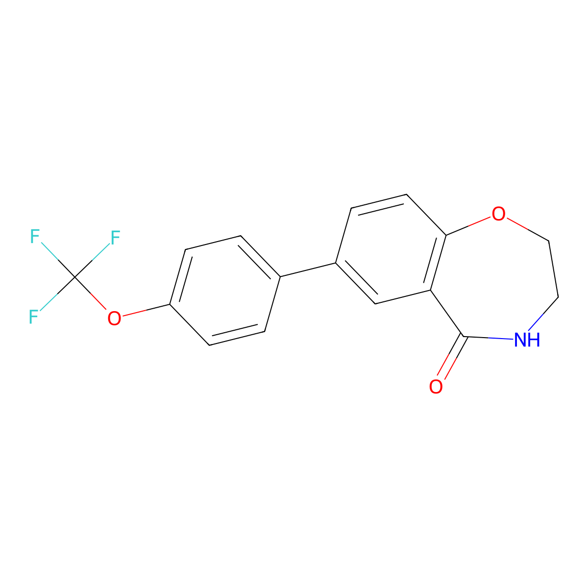 7-[4-(Trifluoromethoxy)phenyl]-2,3,4,5-tetrahydro-1,4-benzoxazepin-5-one molecular structure, CAS 1430092-39-9