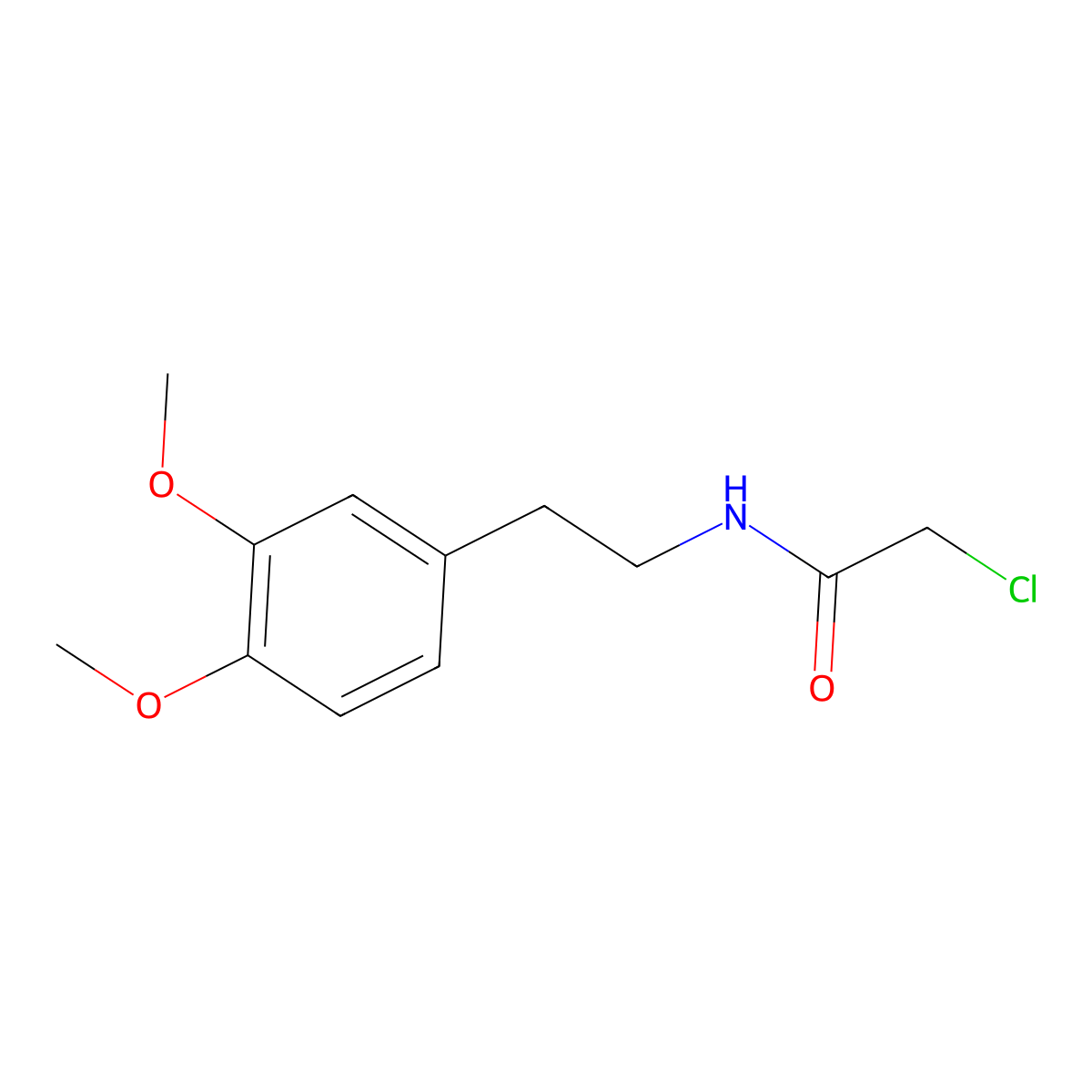 2-Chloro-N-(2-(3,4-dimethoxy-phenyl)-ethyl)-acetamide molecular structure, CAS 14301-31-6