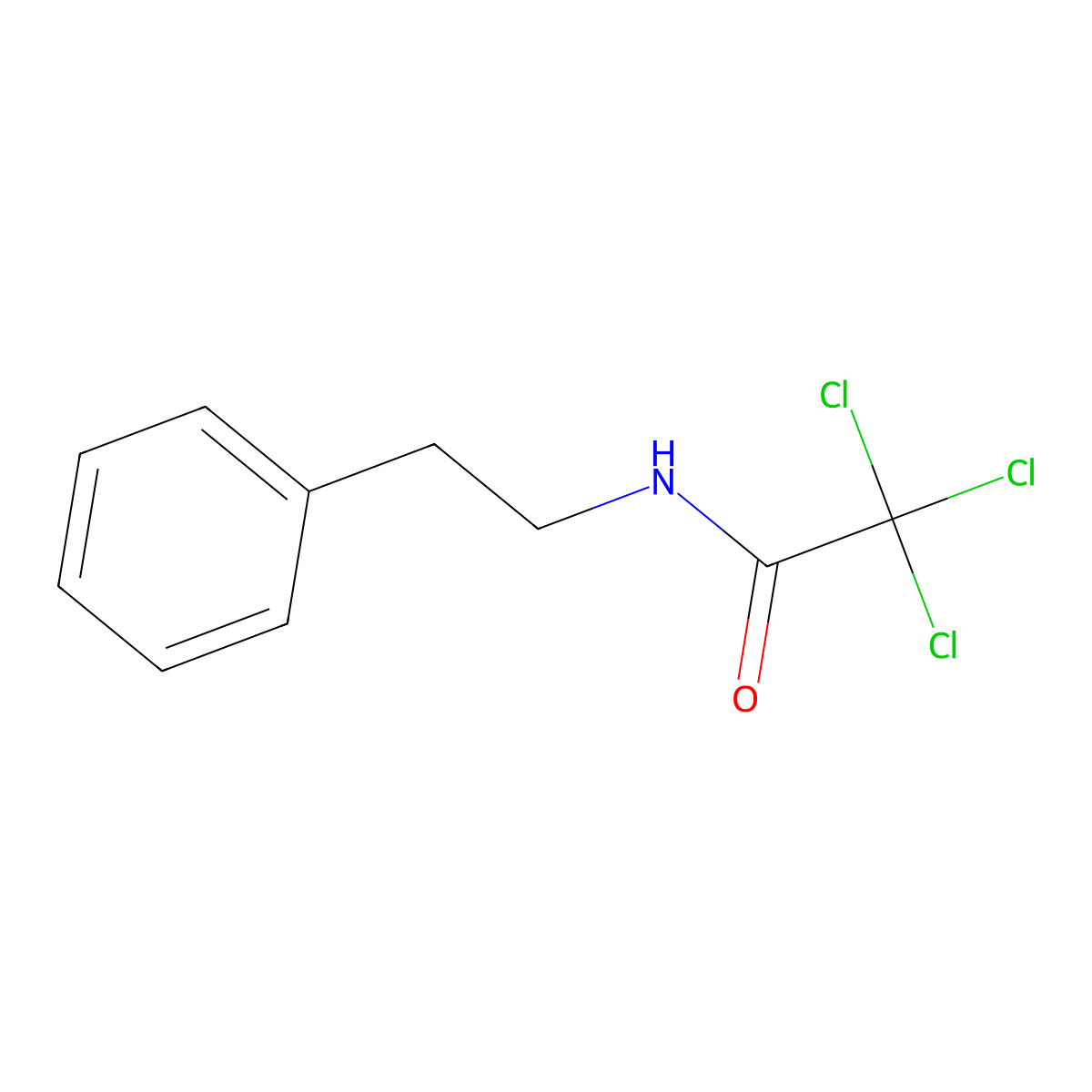 2,2,2-trichloro-N-(2-phenylethyl)acetamide molecular structure, CAS 14301-34-9