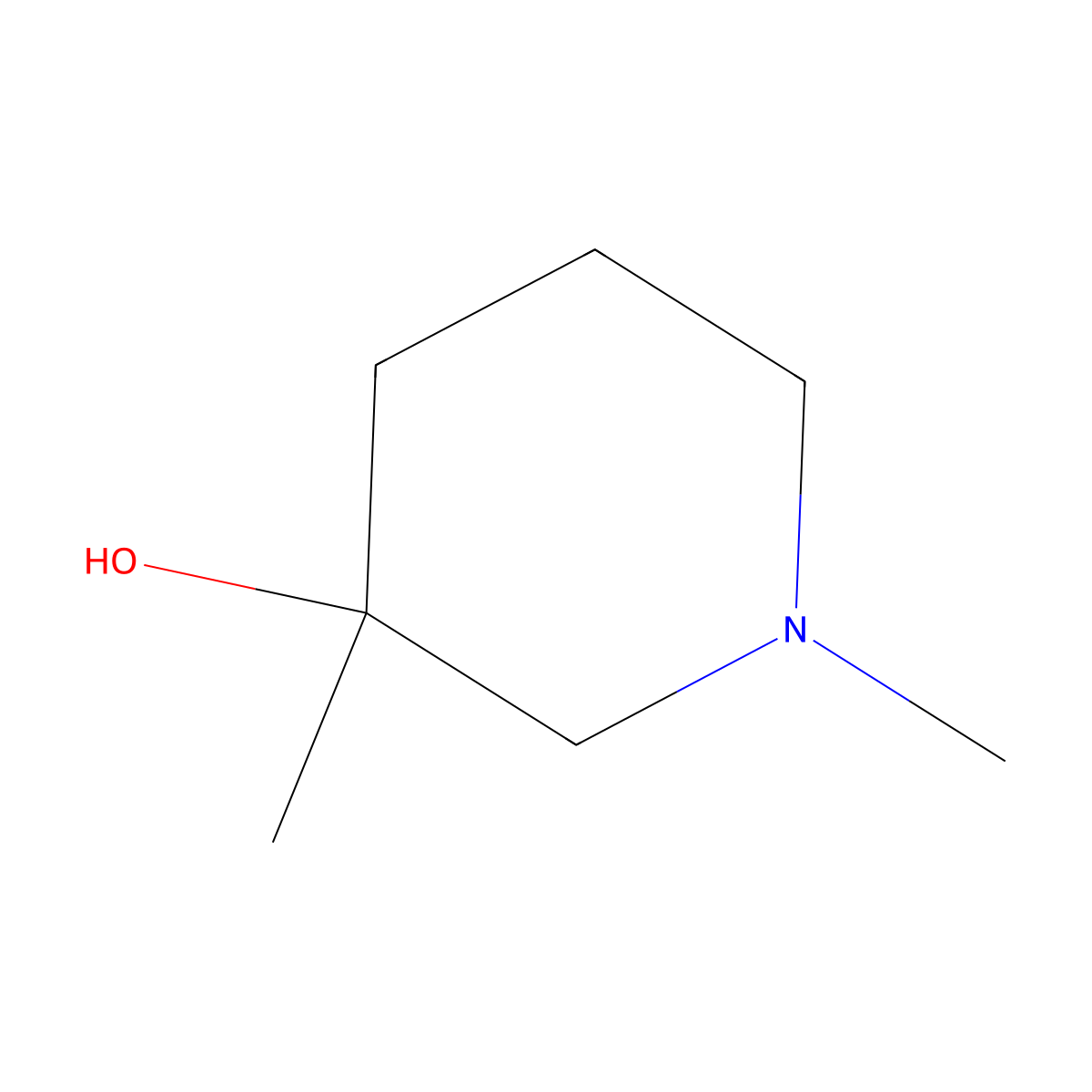 1,3-Dimethylpiperidin-3-ol molecular structure, CAS 14301-41-8