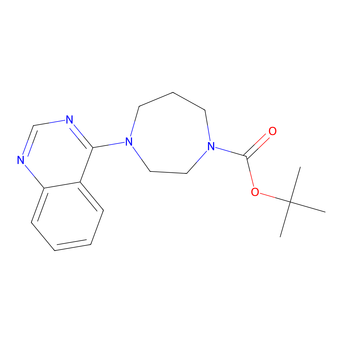 Tert-butyl 4-(quinazolin-4-yl)-1,4-diazepane-1-carboxylate molecular structure, CAS 1430103-54-0