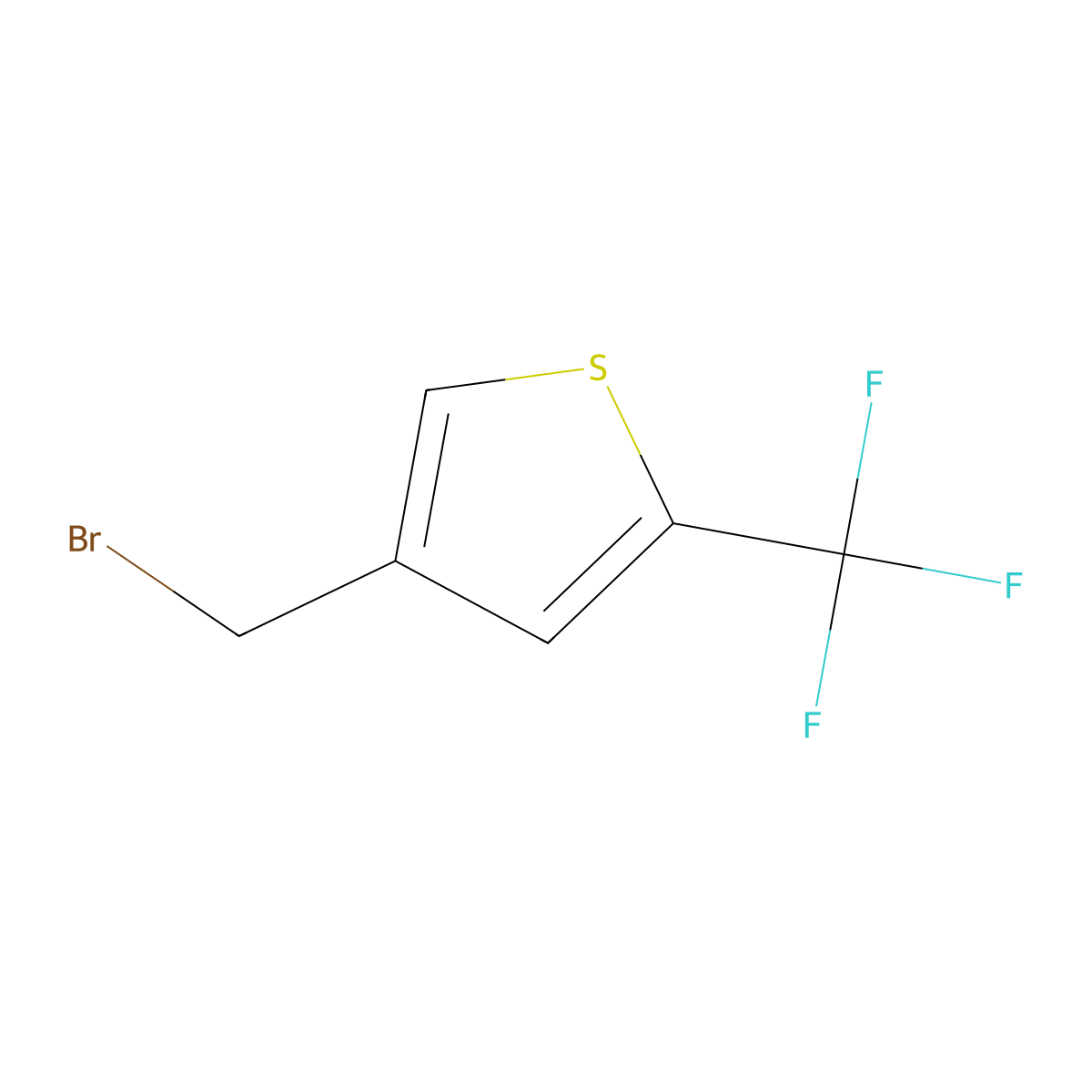4-(Bromomethyl)-2-(trifluoromethyl)thiophene molecular structure, CAS 1430111-16-2