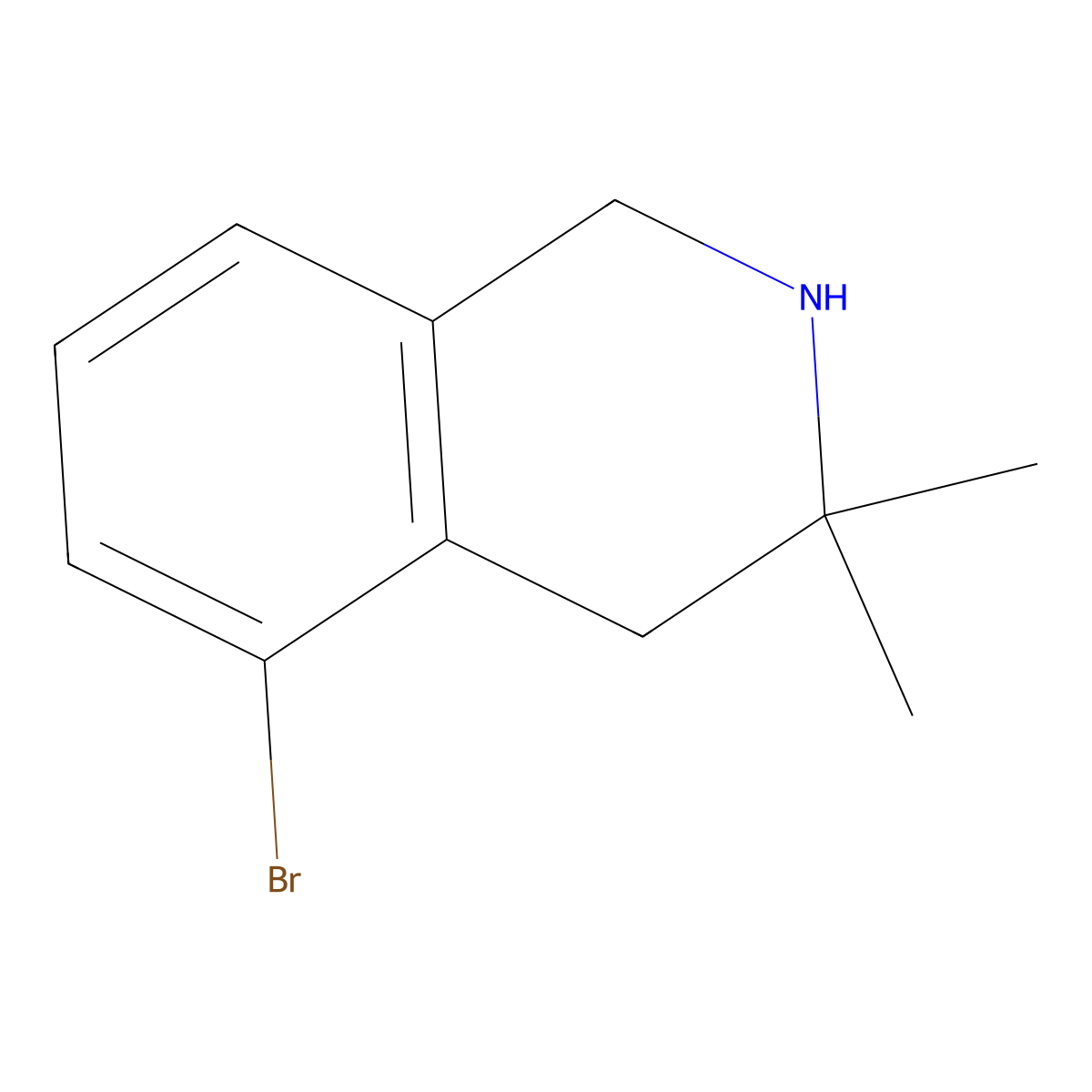 5-Bromo-3,3-dimethyl-1,2,3,4-tetrahydroisoquinoline molecular structure, CAS 1430115-60-8