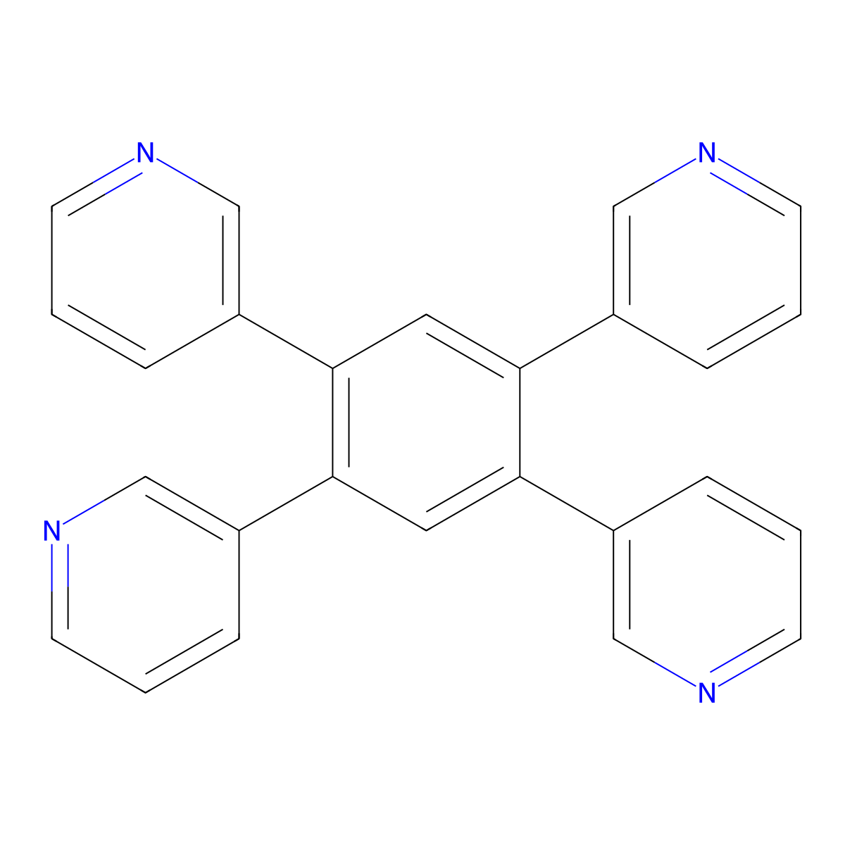 1,2,4,5-Tetra(pyridin-3-yl)benzene molecular structure, CAS 1430117-49-9