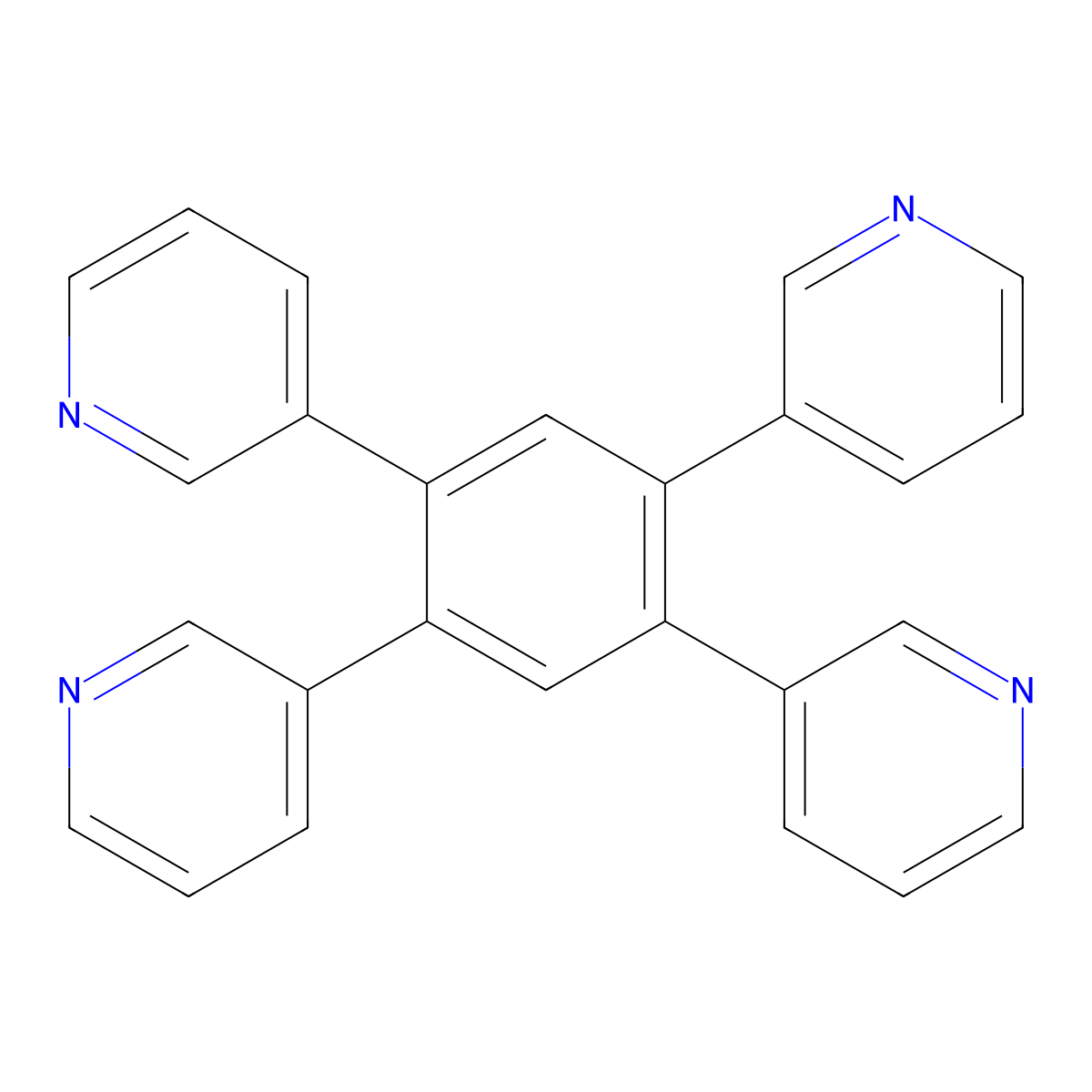1,2,4,5-Tetra(pyridin-3-yl)benzene molecular structure, CAS 1430117-49-9