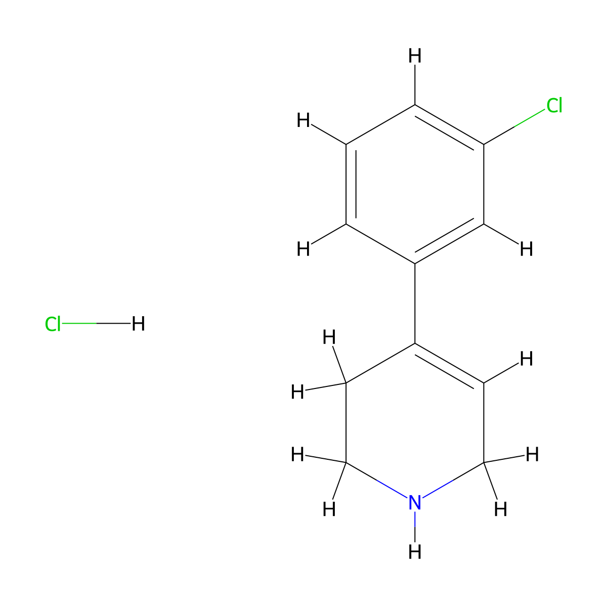 4-(3-Chlorophenyl)-1,2,3,6-tetrahydropyridine Hydrochloride molecular structure, CAS 143017-59-8