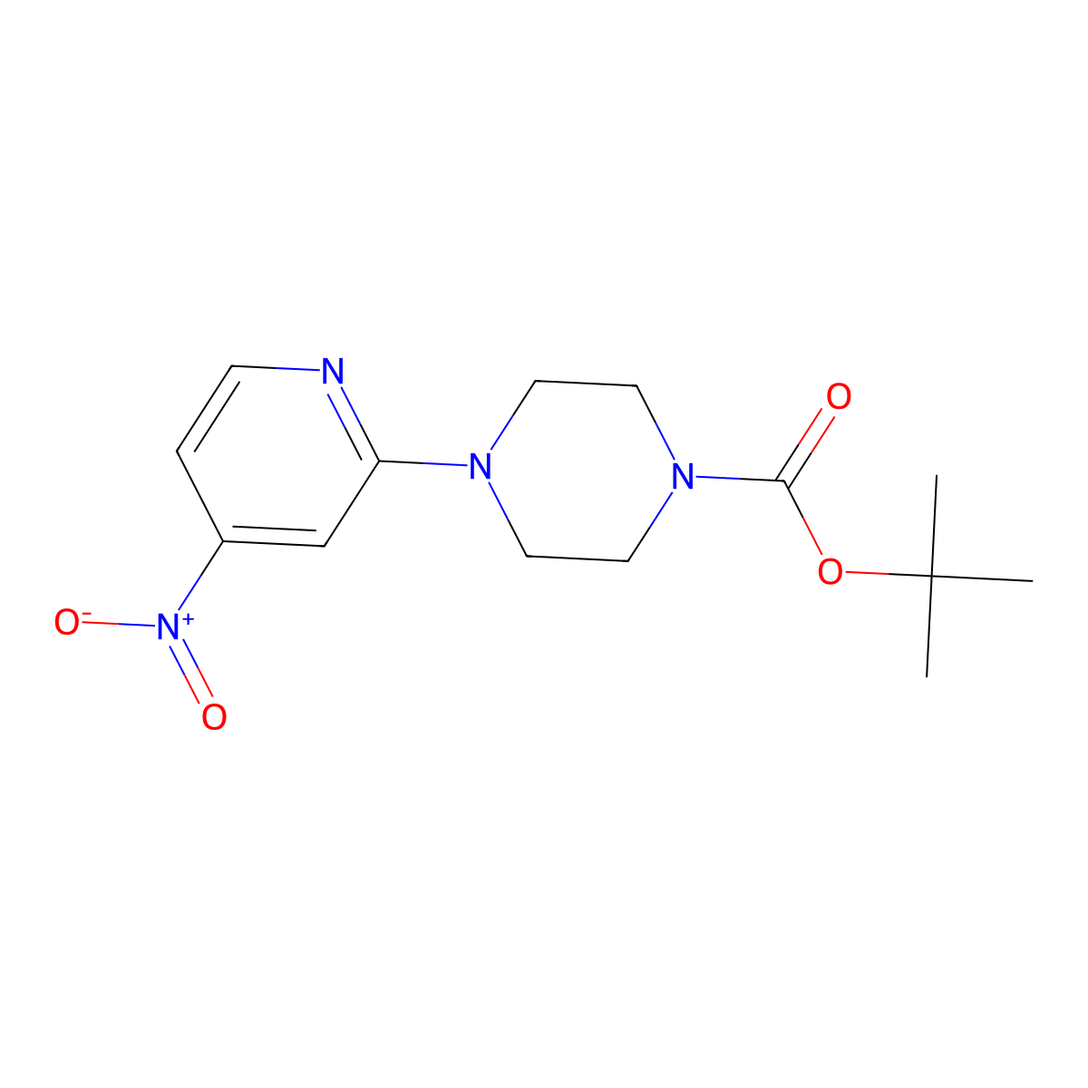 Tert-butyl 4-(4-nitropyridin-2-YL)piperazine-1-carboxylate molecular structure, CAS 1430196-98-7