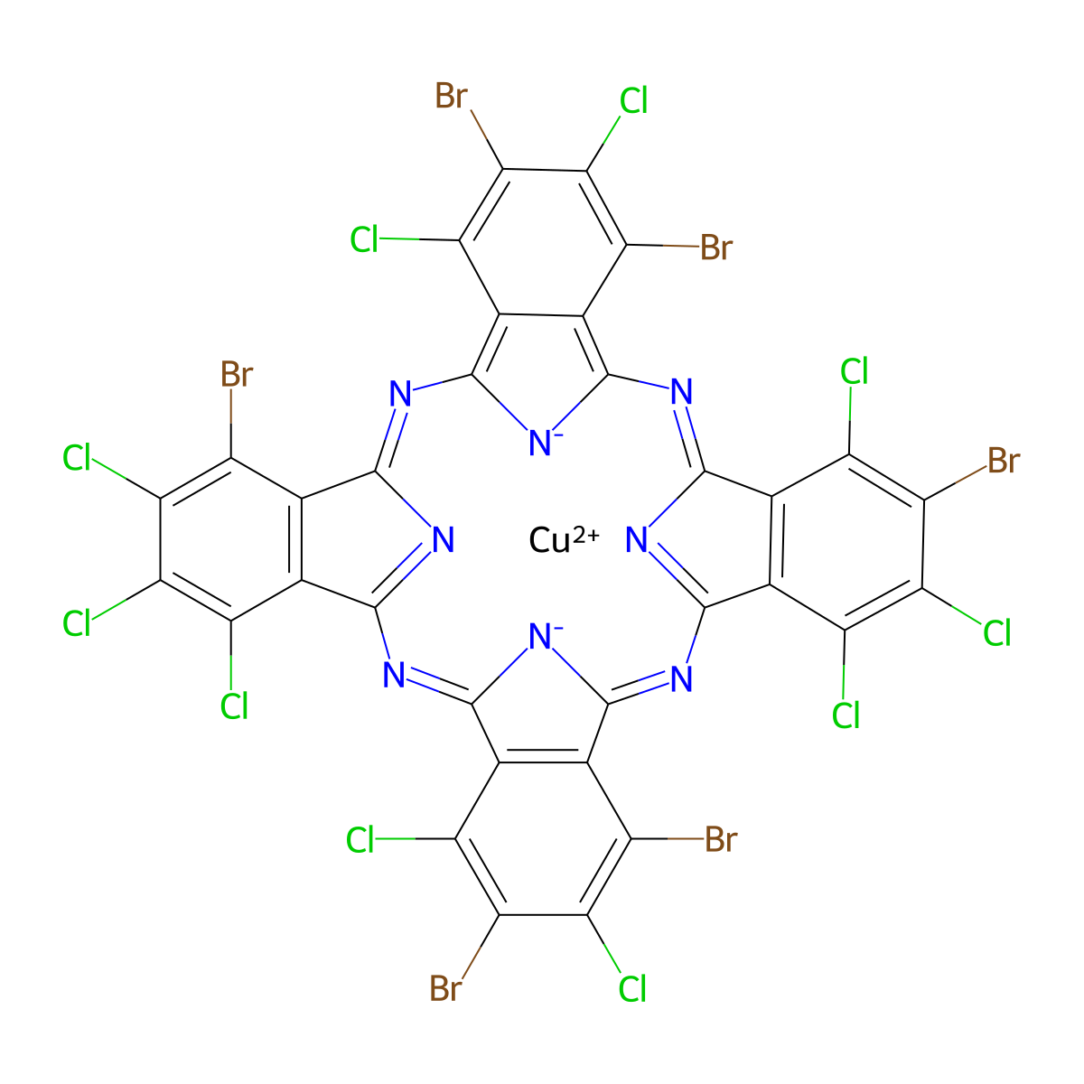 C.I. Pigment Green 36 molecular structure, CAS 14302-13-7