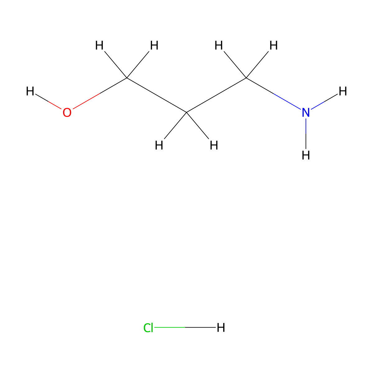 3-Amino-1-propanol hydrochloride molecular structure, CAS 14302-46-6