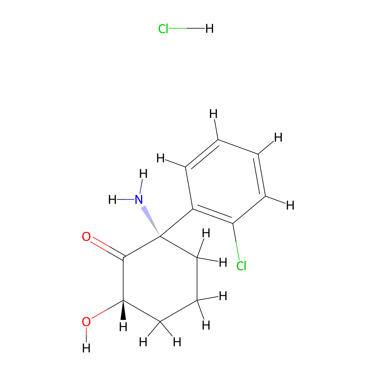(2S,6S)-2-Amino-2-(2-chlorophenyl)-6-hydroxycyclohexanonehydrochloride molecular structure, CAS 1430202-70-2
