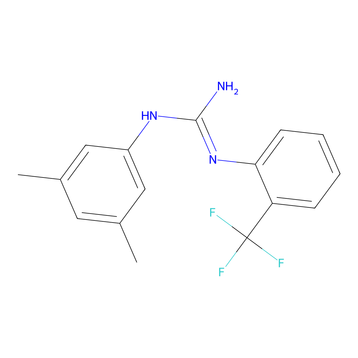 1-(3,5-Dimetilfenil)3-(2-(trifluorometil)phenil)guanidina molecular structure, CAS 1430208-73-3