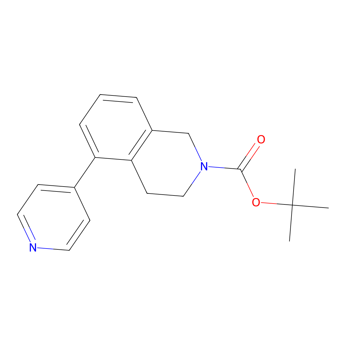 tert-butyl 5-(pyridin-4-yl)-3,4-dihydroisoquinoline-2(1H)-carboxylate molecular structure, CAS 1430217-25-6
