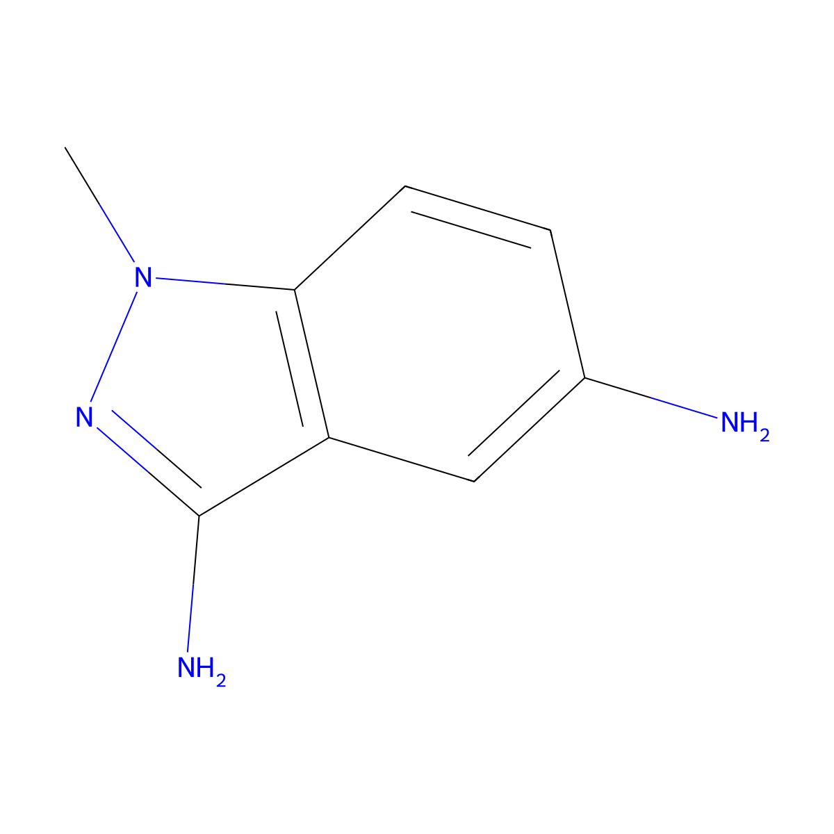 1-methyl-1H-Indazole-3,5-diamine molecular structure, CAS 1430217-70-1
