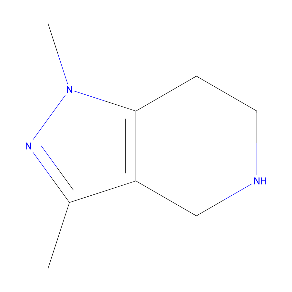 1,3-dimethyl-4,5,6,7-tetrahydro-1H-pyrazolo[4,3-c]pyridine molecular structure, CAS 1430217-85-8