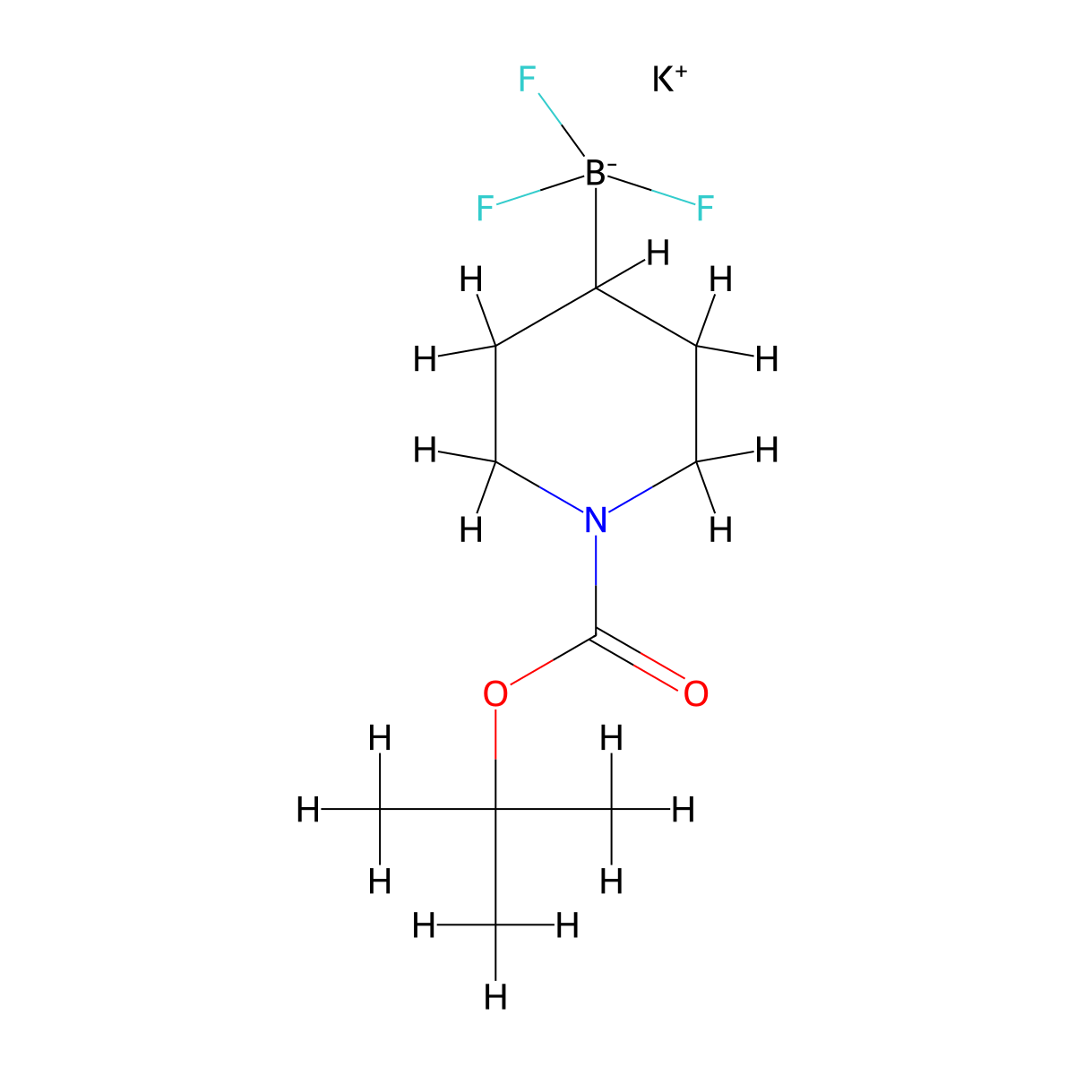 Potassium (1-(tert-butoxycarbonyl)piperidin-4-yl)trifluoroborate molecular structure, CAS 1430219-71-8