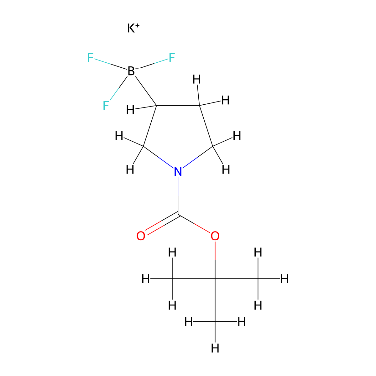 Potassium {1-[(t-butoxy)carbonyl]pyrrolidin-3-yltrifluoroboranuide molecular structure, CAS 1430219-72-9