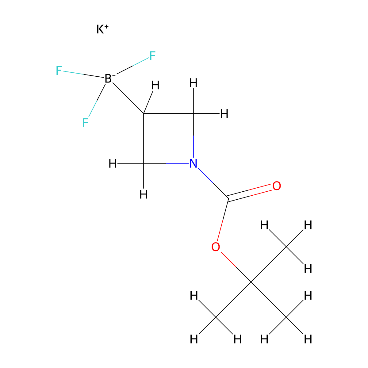 Potassium (1-(tert-butoxycarbonyl)azetidin-3-yl)trifluoroborate molecular structure, CAS 1430219-73-0