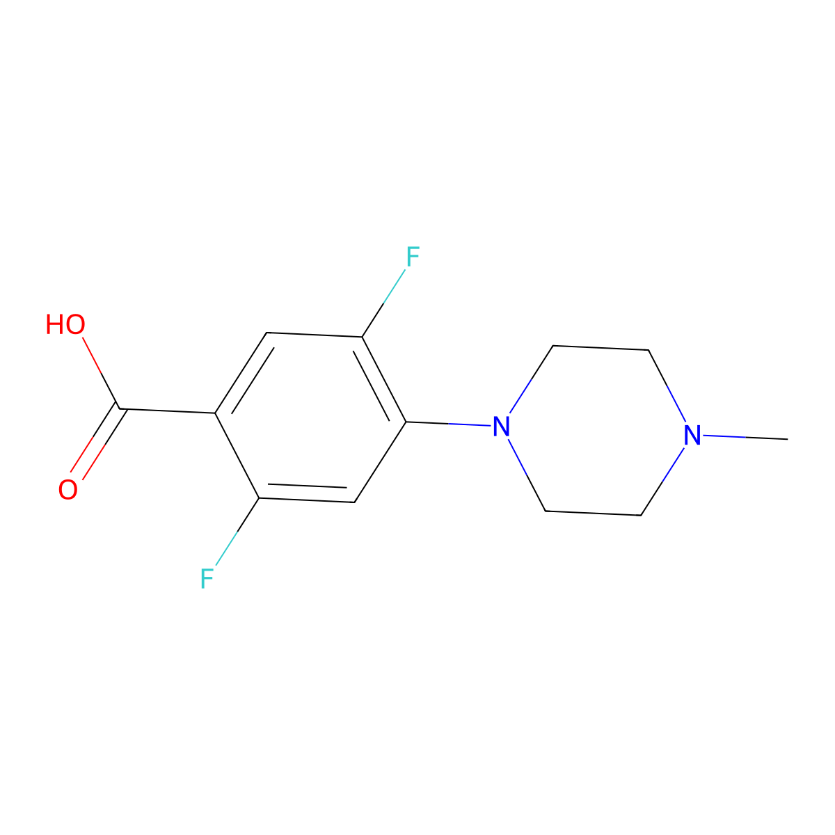 2,5-Difluoro-4-(4-methylpiperazin-1-yl)benzoic acid molecular structure, CAS 1430223-87-2