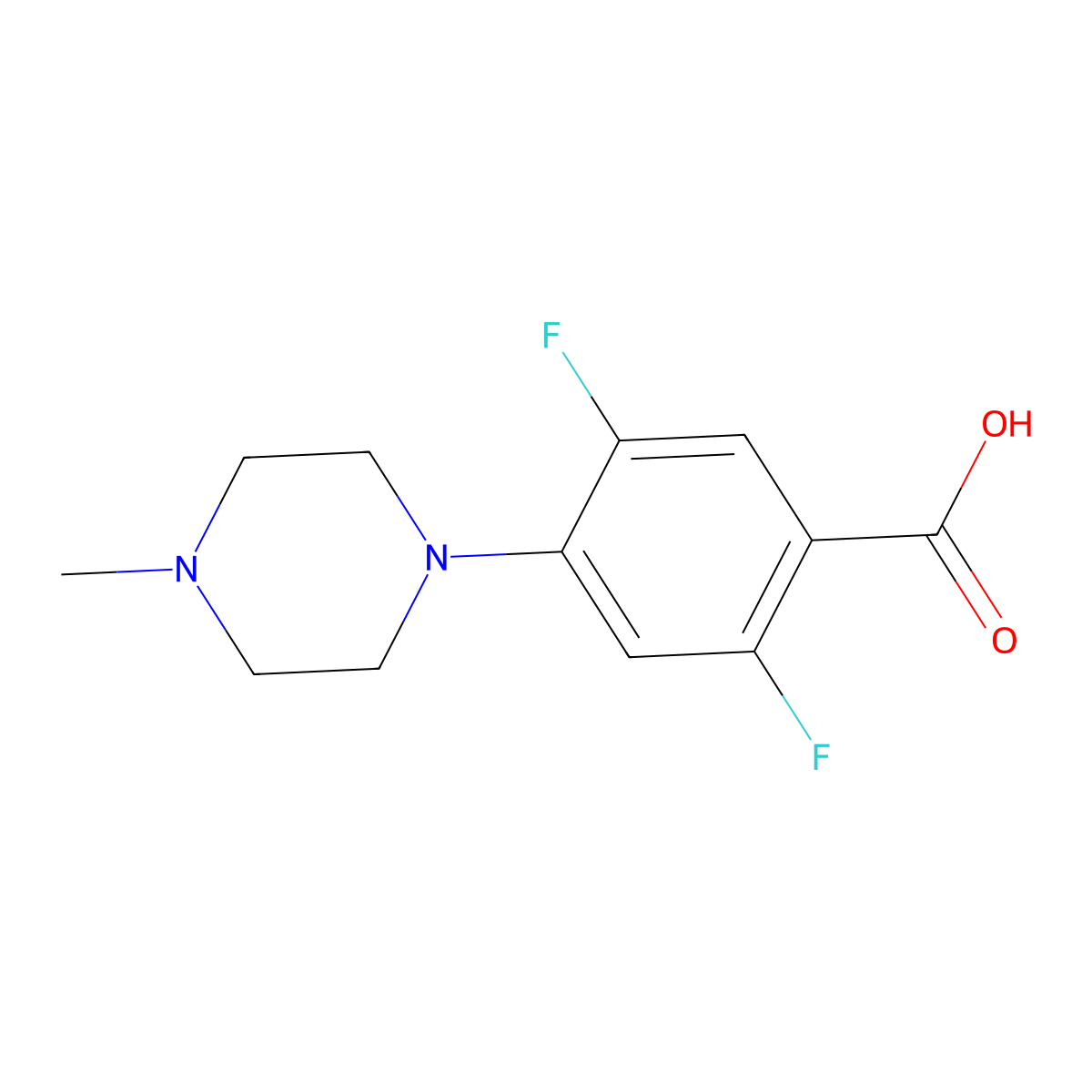 2,5-Difluoro-4-(4-methylpiperazin-1-yl)benzoic acid molecular structure, CAS 1430223-87-2