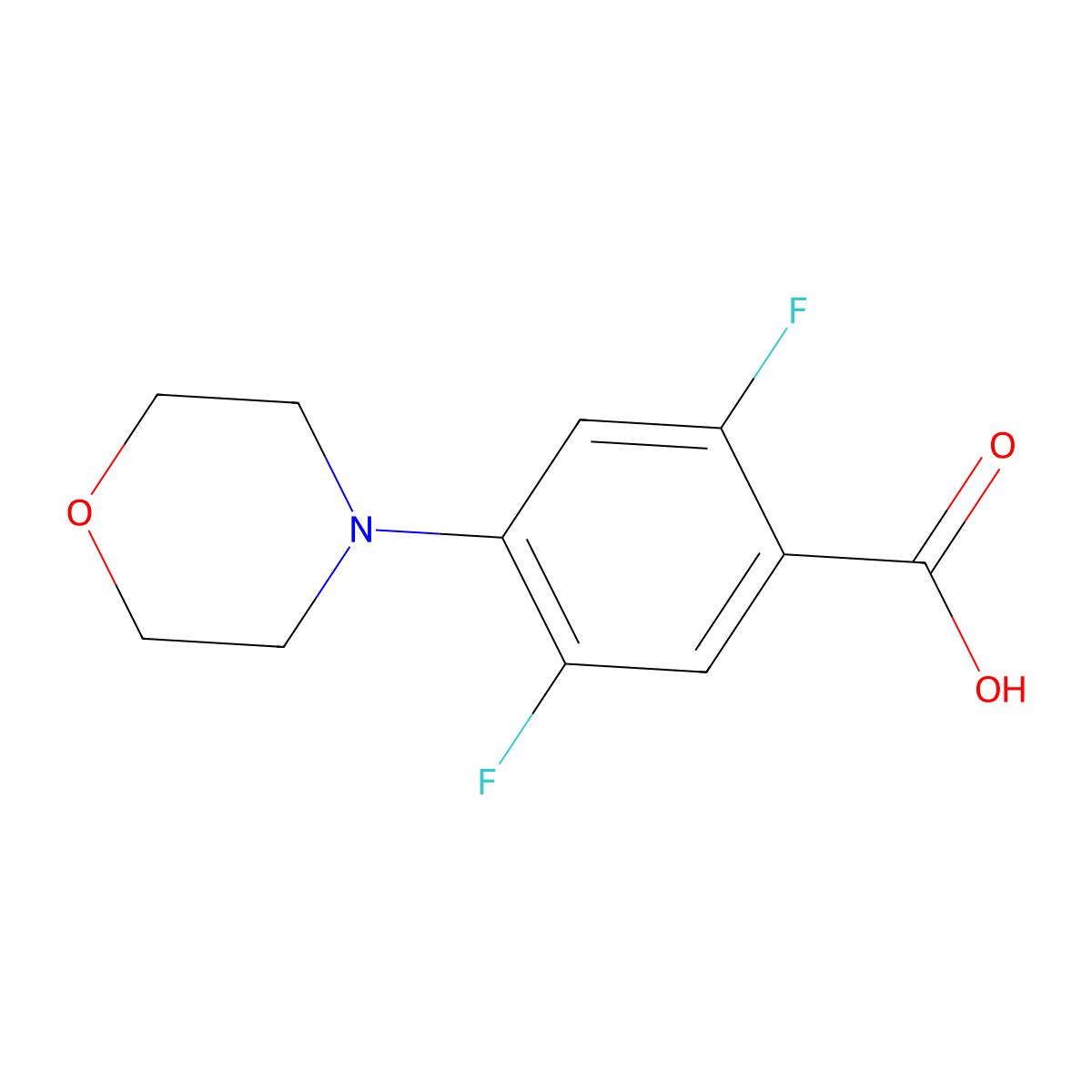 2,5-Difluoro-4-morpholin-4-ylbenzoic acid molecular structure, CAS 1430223-92-9