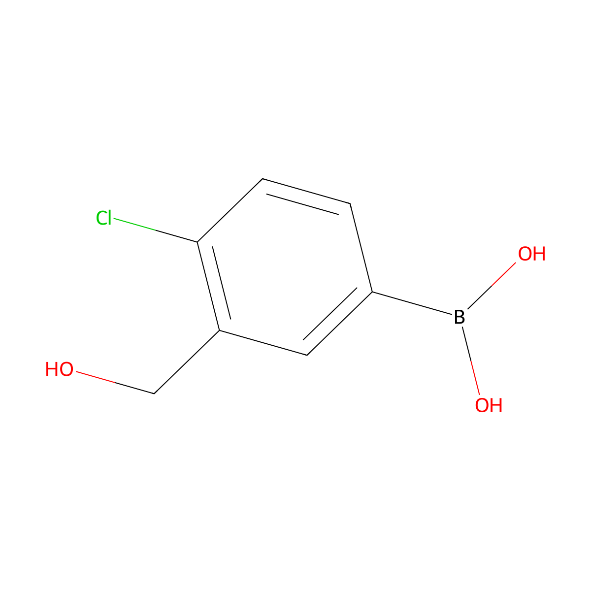 4-Chloro-3-(hydroxymethyl)phenylboronic acid molecular structure, CAS 1430237-54-9