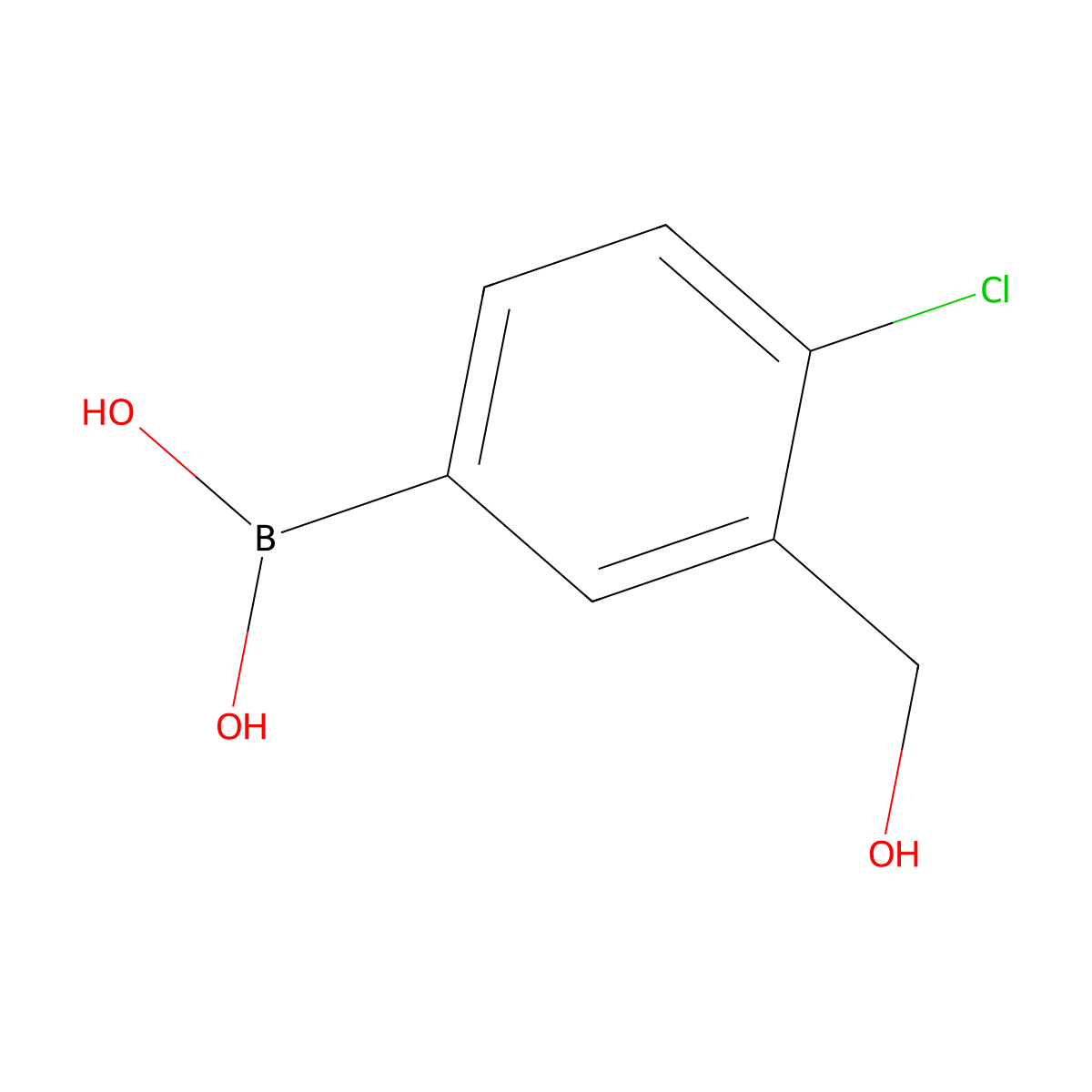 4-Chloro-3-(hydroxymethyl)phenylboronic acid molecular structure, CAS 1430237-54-9