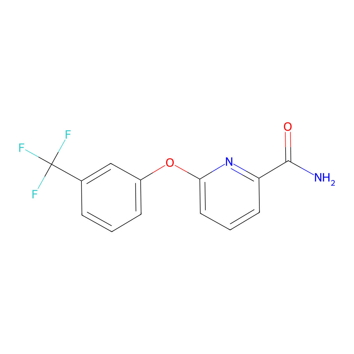 6-[3-(Trifluoromethyl)phenoxy]pyridine-2-carboxamide molecular structure, CAS 143028-14-2