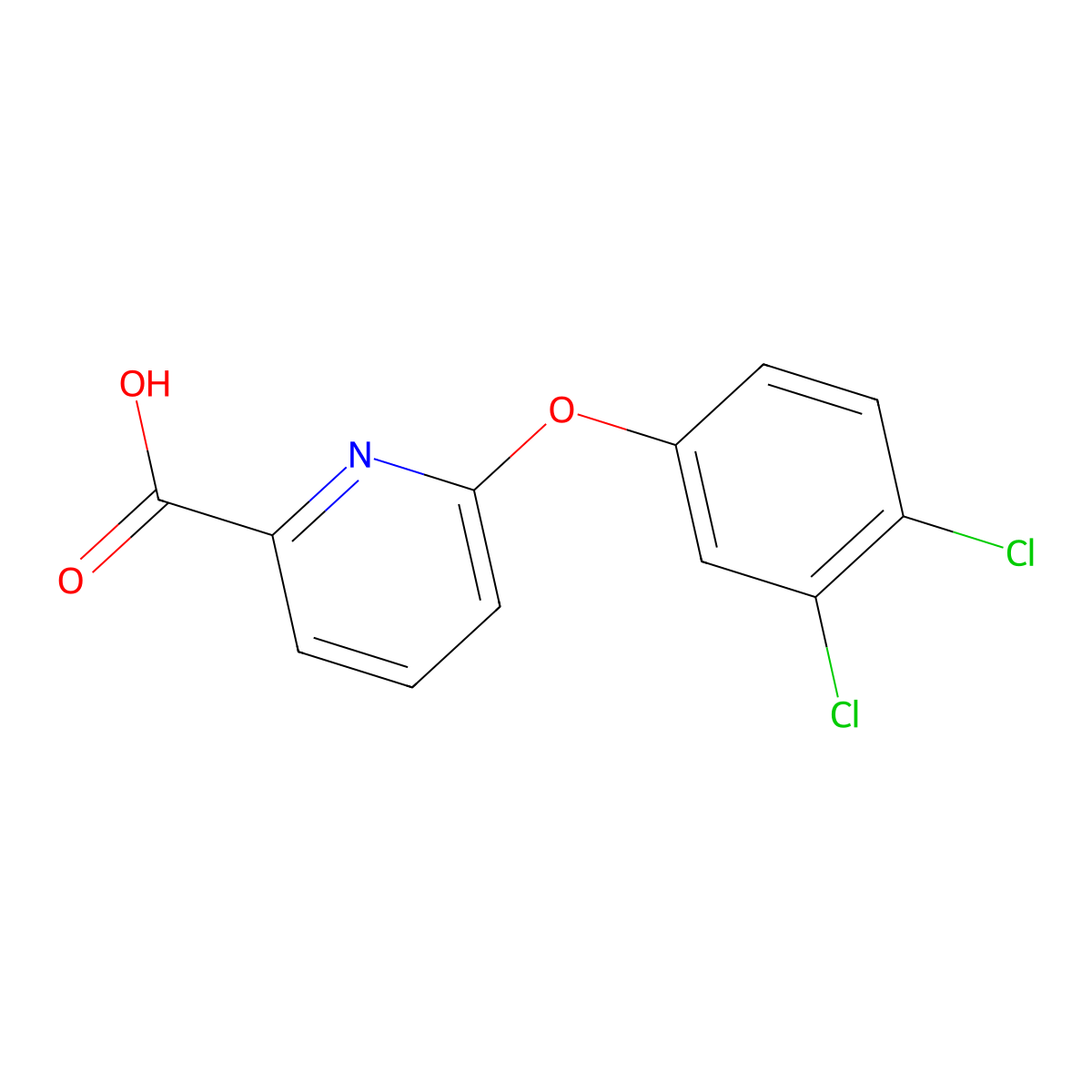 6-(3,4-Dichlorophenoxy)pyridine-2-carboxylic acid molecular structure, CAS 143028-31-3