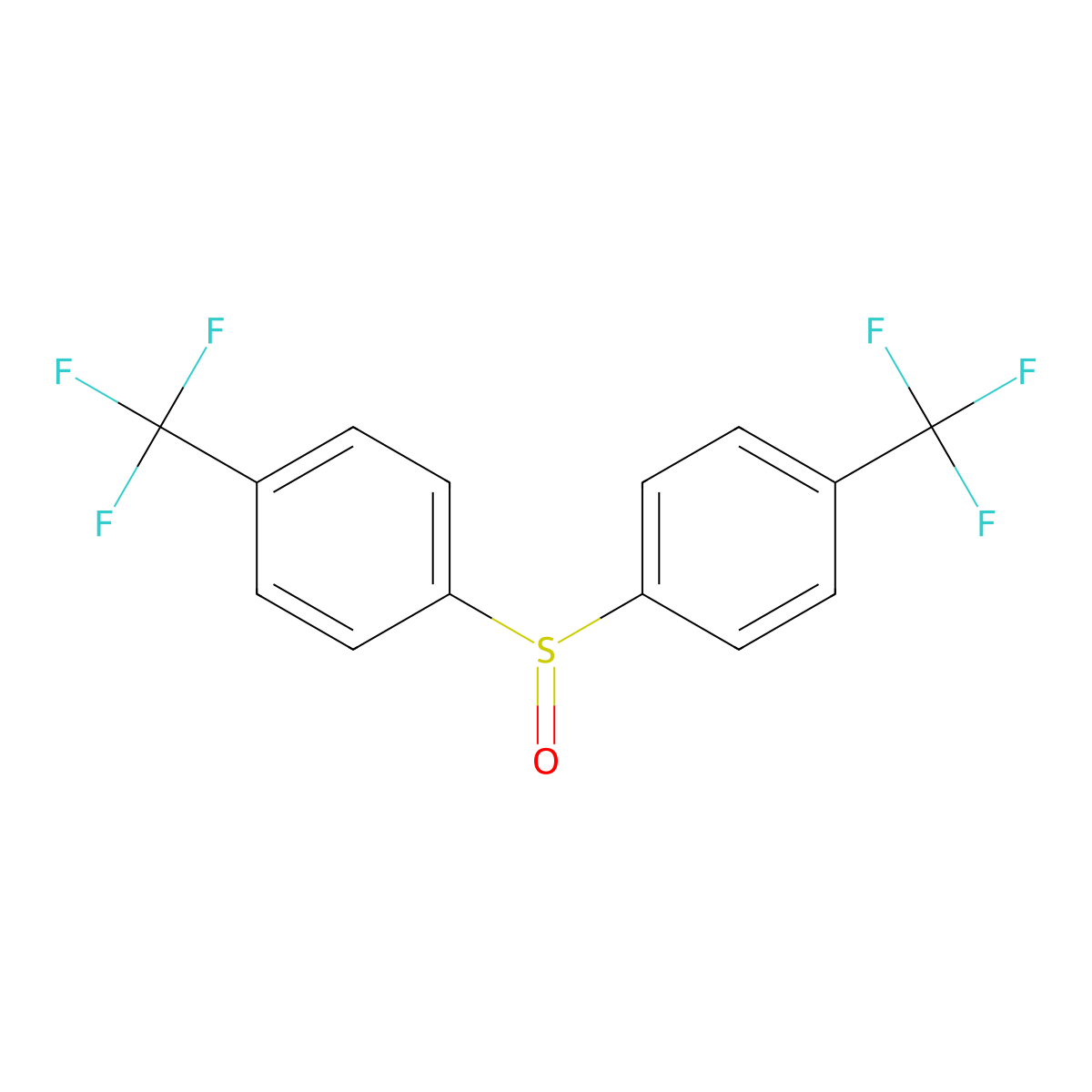 Bis[4-(trifluoromethyl)phenyl] sulfoxide molecular structure, CAS 143028-36-8