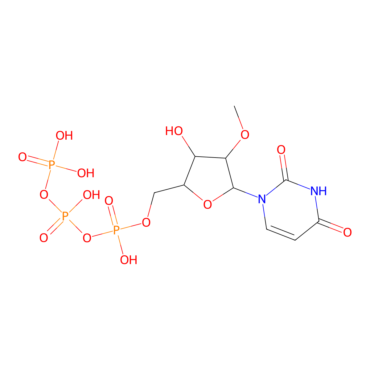 2'-o-Methyluridine-5'-triphosphate molecular structure, CAS 143028-99-3