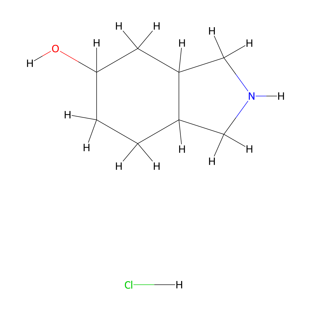 octahydro-1H-isoindol-5-ol hydrochloride molecular structure, CAS 1430327-93-7