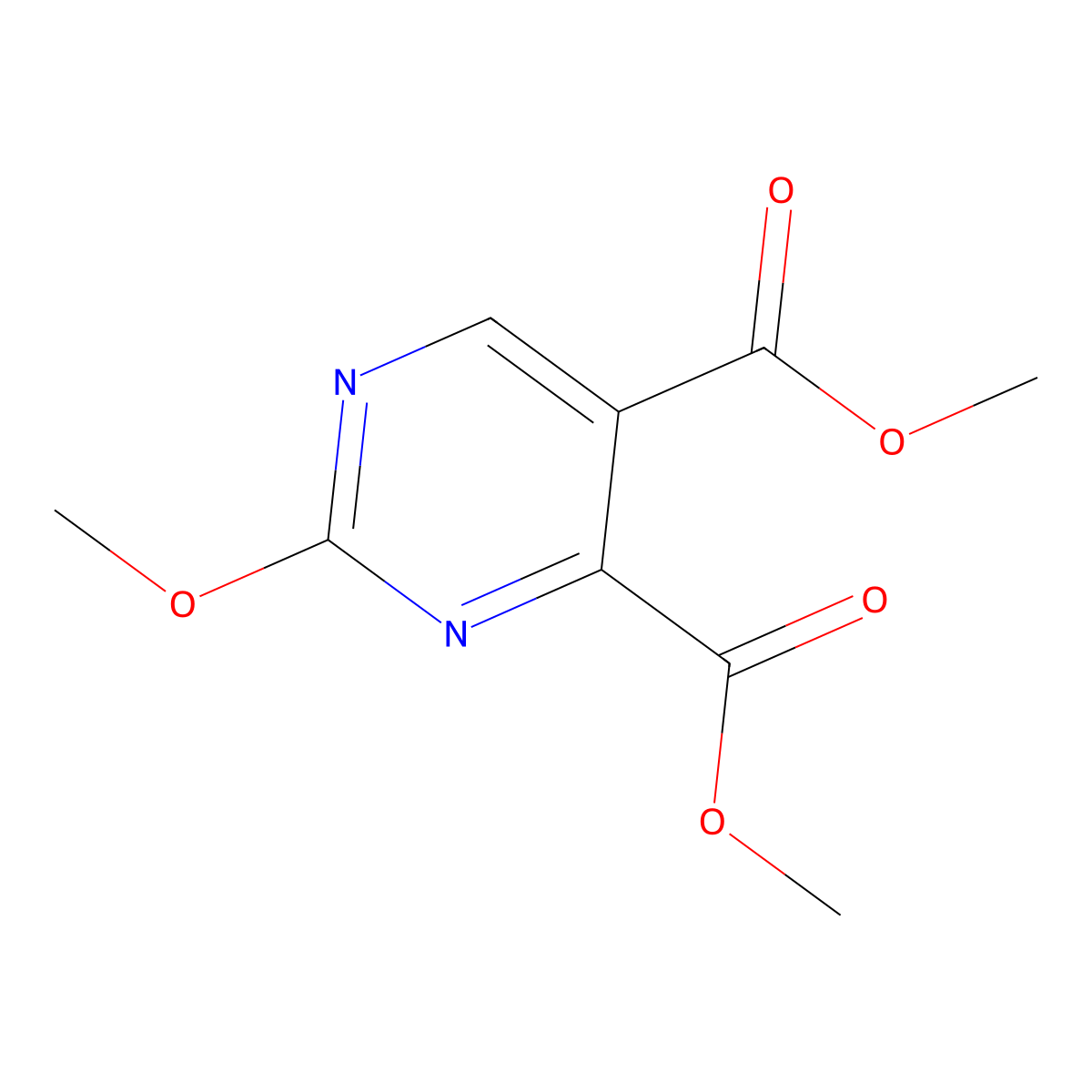 Dimethyl 2-methoxypyrimidine-4,5-dicarboxylate molecular structure, CAS 143034-61-1