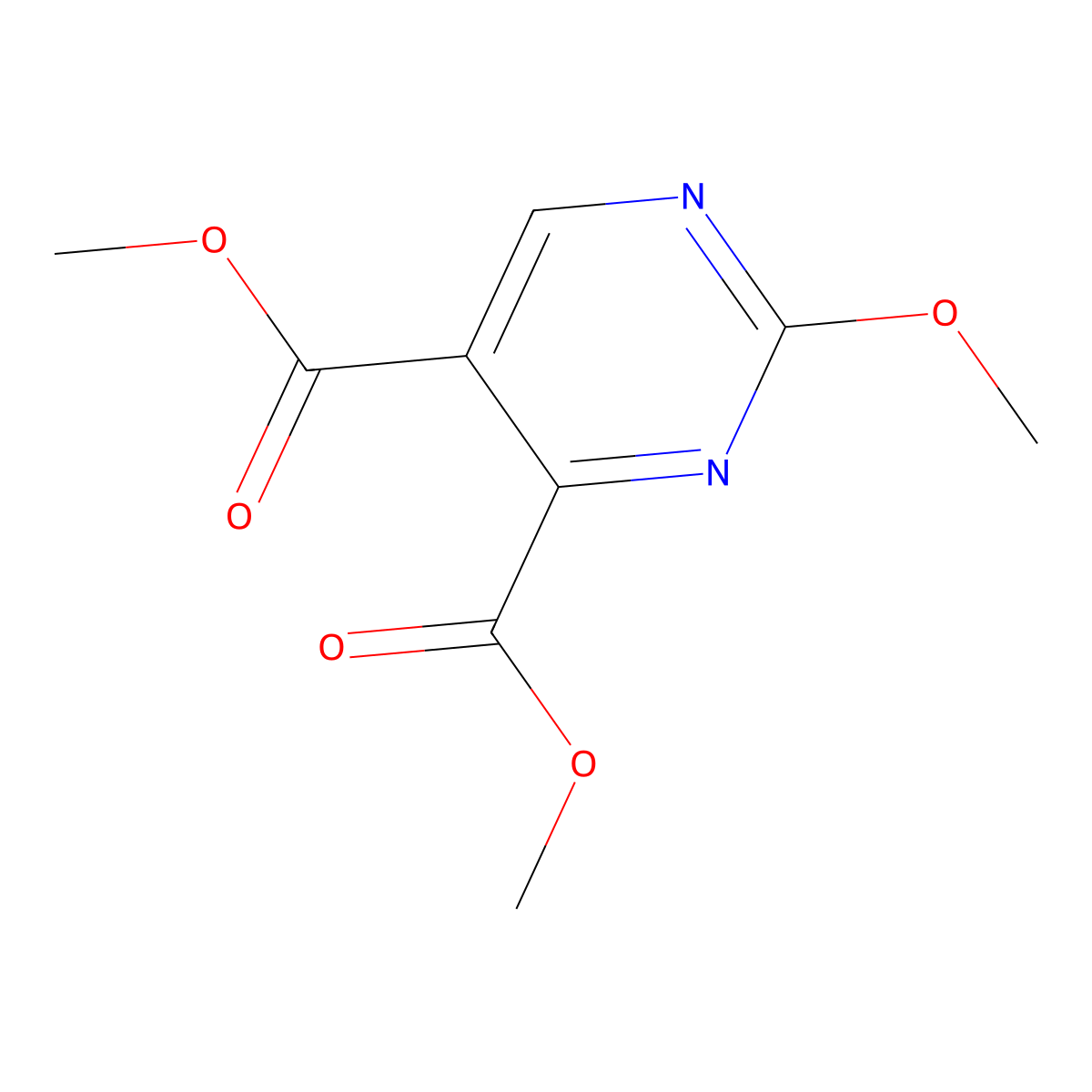 Dimethyl 2-methoxypyrimidine-4,5-dicarboxylate molecular structure, CAS 143034-61-1