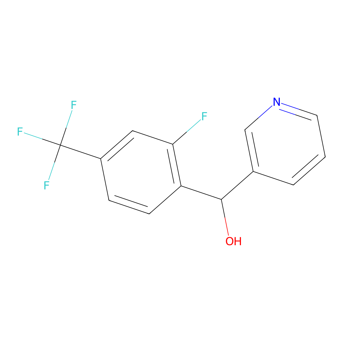 alpha-[2-Fluoro-4-(trifluoromethyl)phenyl]-3-pyridinemethanol molecular structure, CAS 1430341-32-4