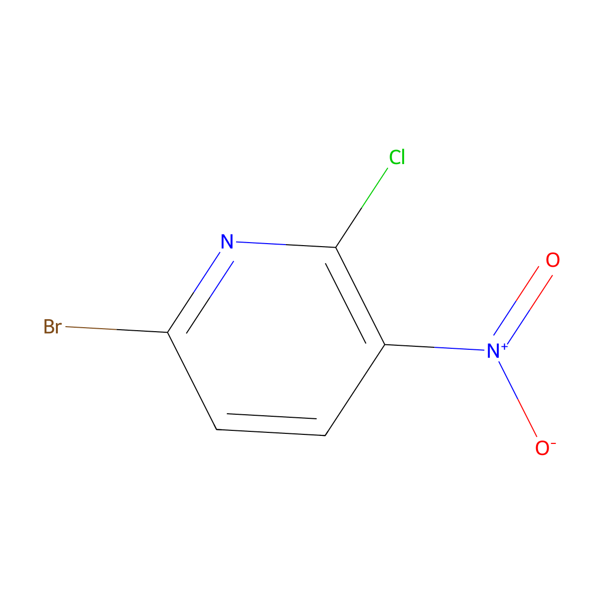 6-Bromo-2-chloro-3-nitropyridine molecular structure, CAS 1430341-84-6