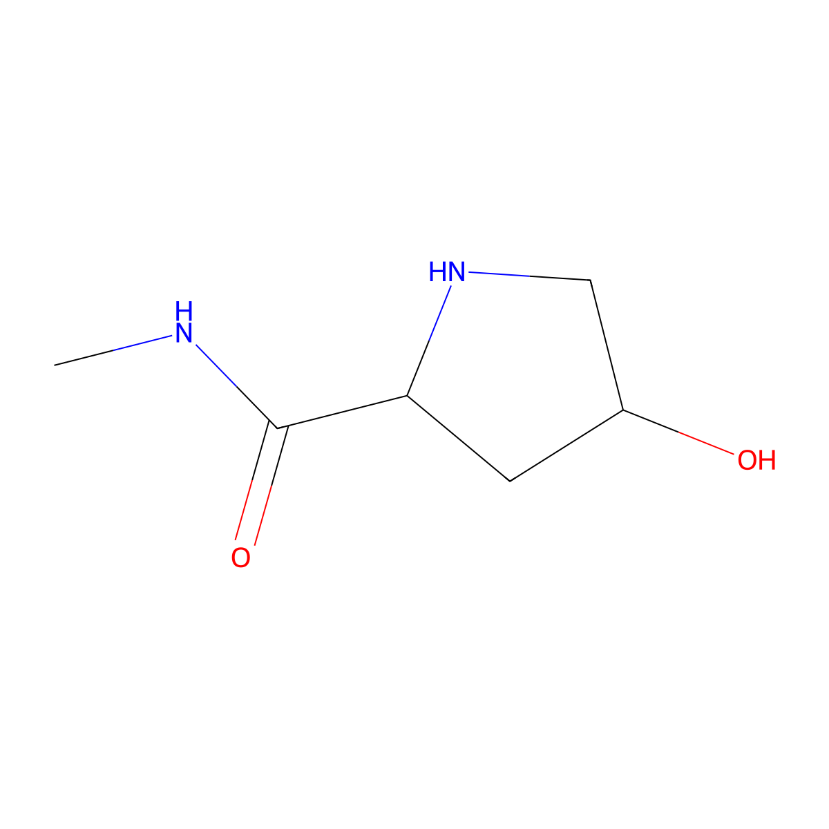 (2S,4R)-4-Hydroxy-N-methylpyrrolidine-2-carboxamide molecular structure, CAS 143035-54-5