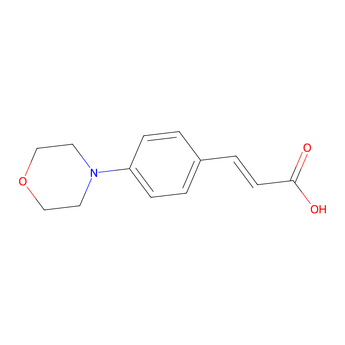 (2E)-3-[4-(morpholin-4-yl)phenyl]prop-2-enoic acid molecular structure, CAS 1430398-57-4